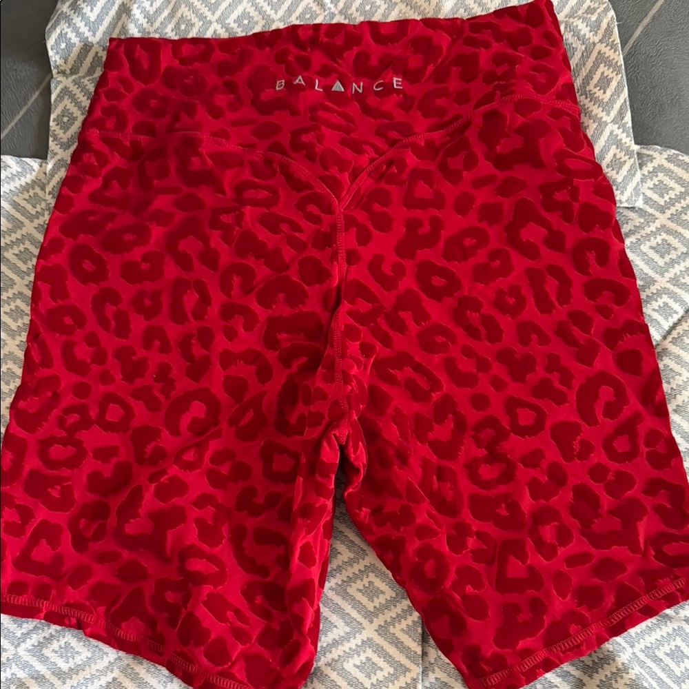Balance Athletica Red Leopard Bike Shorts
